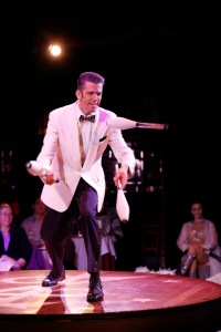 Joel Salom in 'On the Air' at Teatro ZinZanni's.  Photo credit: Keith Brofsky 
